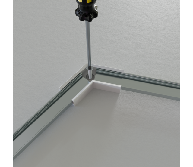 Eckverbinder 120° Silber für LED Profil 301 Silber inklusive 2 Madenschrauben M5 x 4