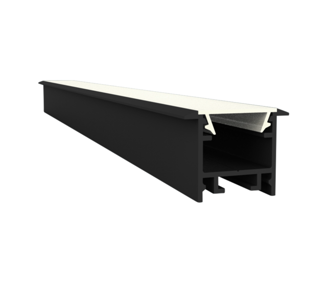 Schwarzes LED-Einbauprofil 15mm x 15,69mm mit Klickabdeckung für LED-Streifen – 303Schwarz | Aluminiumprofil für indirekte Beleuchtung, 15 mm Nutbreite, hochwertige Montage für LED-Technik