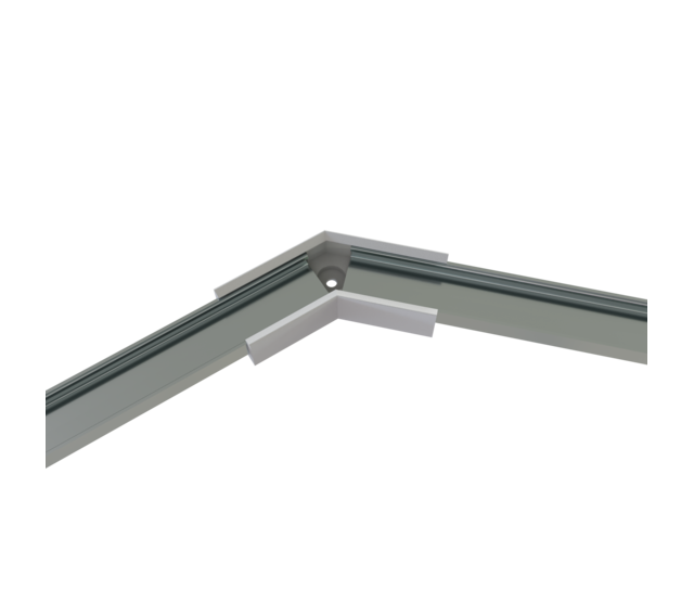 Eckverbinder 135° Silber für LED Profil 301Silber inkl. 2 Madenschrauben M5 x 4