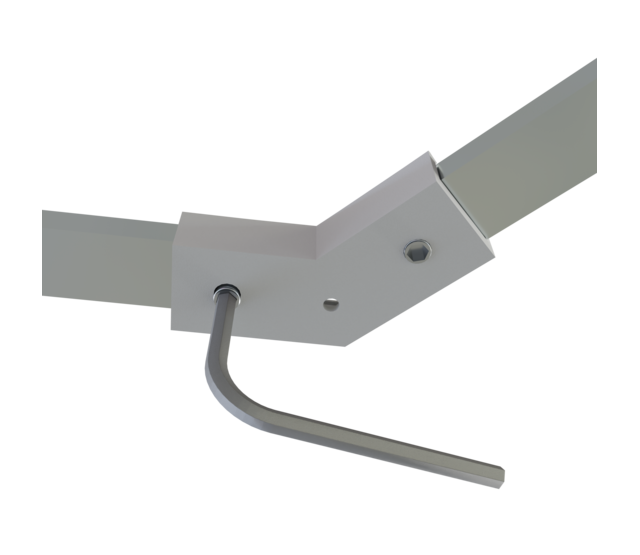 Eckverbinder 135° Silber für LED Profil 301Silber inkl. 2 Madenschrauben M5 x 4