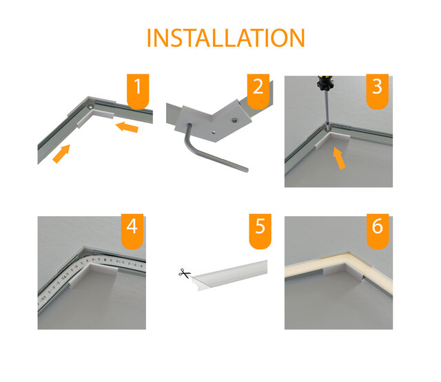 Eckverbinder 135° Silber für LED Profil 301Silber inkl. 2 Madenschrauben M5 x 4