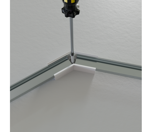 Eck Verbinder 135° Weiss für LED Profil 301Weiss  incl 2 madenschrauben M5 x 4