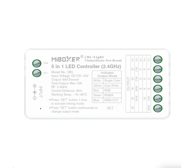 5-in-1 LED Streifen Controller - 1 Zone - PRO - MiBoxer SR5 Dimmer