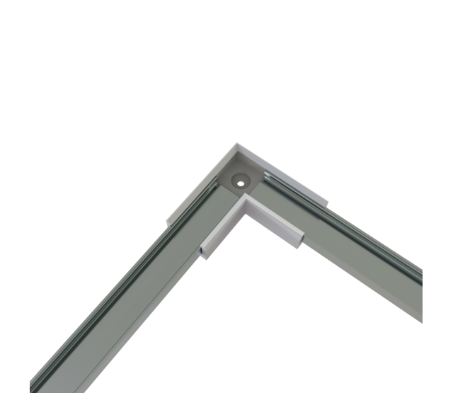 Eckverbinder 90° Silber für LED Profil 301 Silber mit 2 Madenschrauben M5 x 4