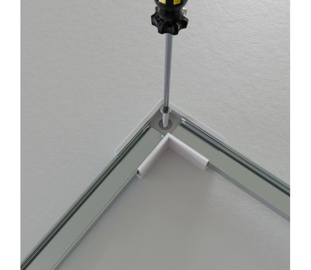 Eck Verbinder 90° Weiss für LED Profil 301Weiss incl 2 madenschrauben M5 x 4