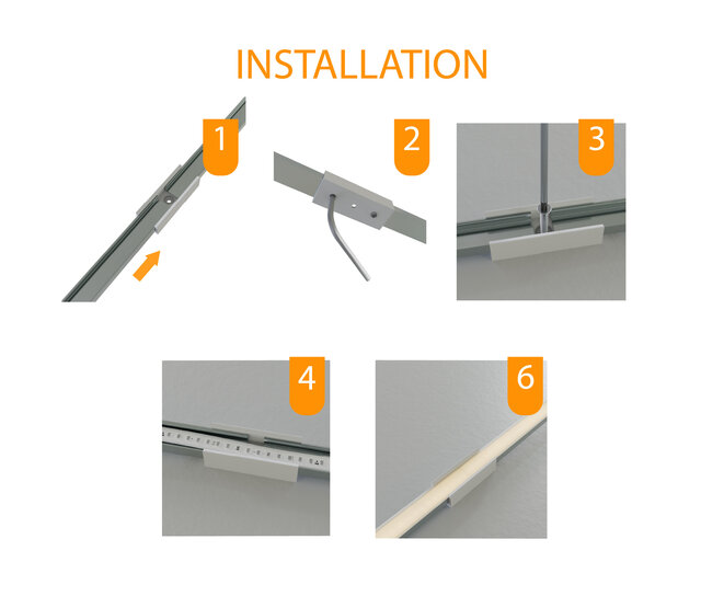 Verbinder 180° Weiss für LED Profil 301Weiss inkl. 2 Madenschrauben M5 x 4