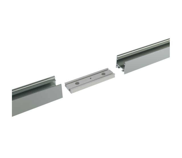 Verbinder 180° Silber für LED Profil 302 Silber inklusive 2 Madenschrauben M5 x 4