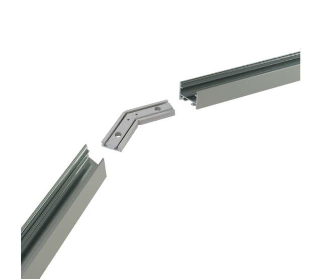 Eckverbinder 135° Silber für LED Profil 302Silber inklusive 2 Madenschrauben M5 x 4