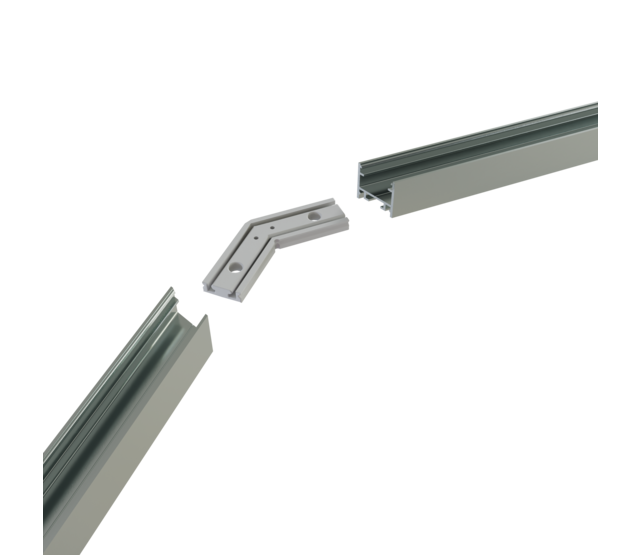 Eck Verbinder 135° Weiss für LED Profil 302Weiss incl 2 madenschrauben M5 x 4