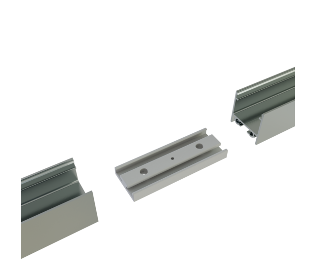 Verbinder 180° Silber für LED Profil 318 inkl. 2 Madenschrauben M5 x 4