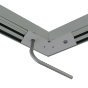 Verbinder 120° Weiß für LED Profil 318 Weiß inklusive 2 Madenschrauben M5 x 4