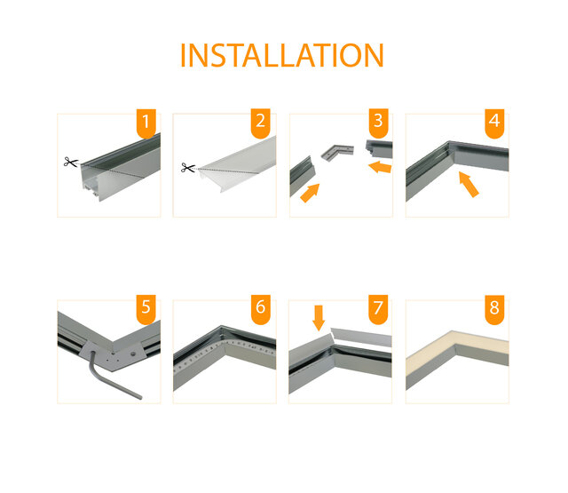 Verbinder 120° Weiß für LED Profil 318 Weiß inklusive 2 Madenschrauben M5 x 4