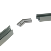 Verbinder 135° Silber für LED Profil 318 Silber inkl. 2 Madenschrauben M5 x 4