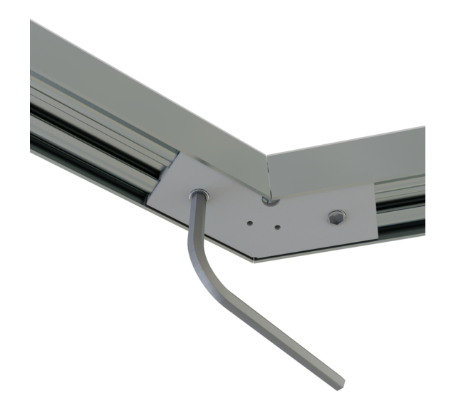 Verbinder 135° Silber für LED Profil 318 Silber inkl. 2 Madenschrauben M5 x 4