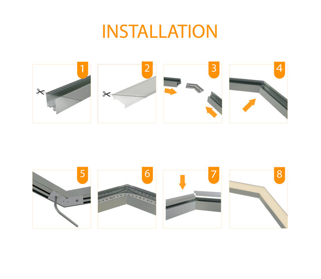 Verbinder 135° Silber für LED Profil 318 Silber inkl. 2 Madenschrauben M5 x 4