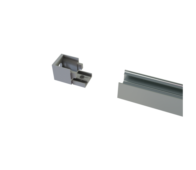 Endkappe mit Kabeldurchführung hinten für LED Aluminiumprofil 318ALU, 20 mm Breite, IP20, passend für LED Profil 20 mm, inkl. Montagezubehör