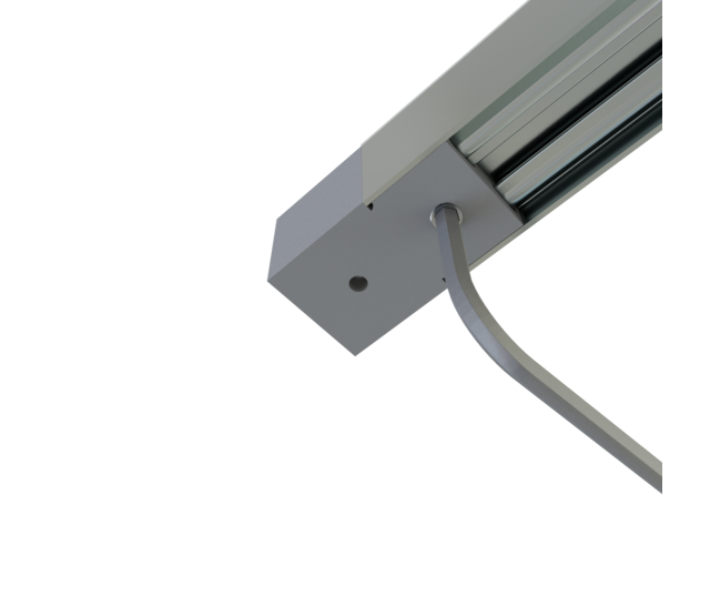 Endkappe mit Kabeldurchführung hinten für LED Aluminiumprofil 318ALU, 20 mm Breite, IP20, passend für LED Profil 20 mm, inkl. Montagezubehör