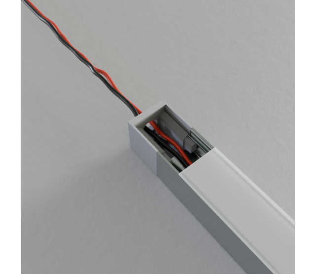 Endkappe mit Kabeldurchführung hinten für LED Aluminiumprofil 318Schwarz, 20 mm Breite, IP20, passend für LED Profil 20 mm, inkl. Montagezubehör