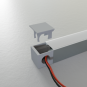 Endkappe mit Kabeldurchführung links für LED Aluminiumprofil 318ALU, 20 mm Breite, IP20, passend für LED Profil 20 mm, inkl. Montagezubehör Endkappe mit Kabeldurchführung links für LED Aluminiumprofil 318ALU, 20 mm Breite, IP20, passend für LED Profil 20 mm, inkl. Montagezubehör