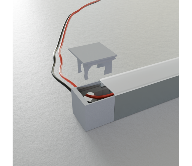 Endkappe mit Kabeldurchführung rechts für LED Aluminiumprofil 318Schwarz, 20 mm Breite, IP20, passend für LED Profil 20 mm, inkl. Montagezubehör Endkappe mit Kabeldurchführung rechts für LED Aluminiumprofil 318Schwarz, 20 mm Breite, IP20, passend für LED Profil 20 mm, inkl. Montagezubehör