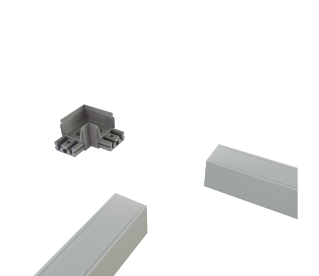 Eckverbinder 90° Schwarz für LED Profil XL306 inkl. 2 Madenschrauben M5 x 4