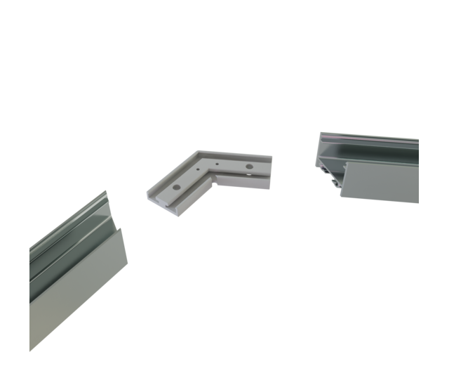 Verbinder 120° Weiß für LED Profil 318 Weiß inklusive 2 Madenschrauben M5 x 4