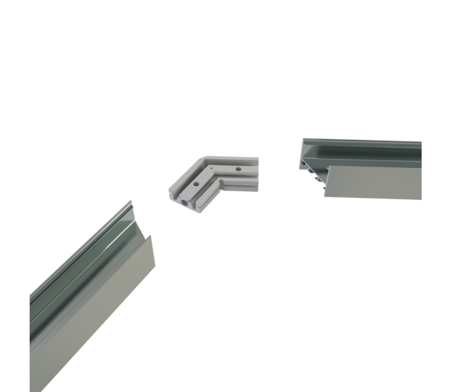 Verbinder 120° Weiß für LED Profil XL306Weiß inklusive 2 Madenschrauben M5 x 4