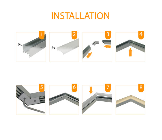 Verbinder 120° Weiß für LED Profil XL306Weiß inklusive 2 Madenschrauben M5 x 4