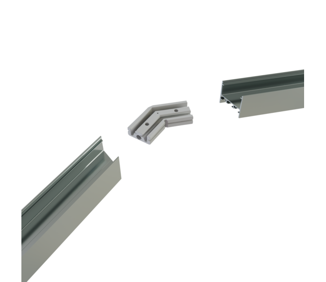 Verbinder 135° Silber für LED Profil XL306Silber incl 2 madenschrauben M5 x 4 Verbinder 135° Silber für LED Profil XL306Silber incl 2 madenschrauben M5 x 4