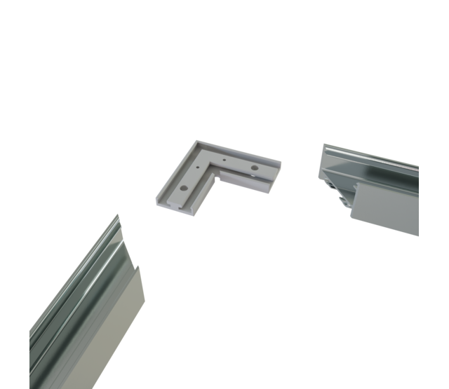 Verbinder 90° Silber für LED Profil 318alu inkl. 2 madenschrauben M5 x 4 Verbinder 90° Silber für LED Profil 318alu inkl. 2 madenschrauben M5 x 4