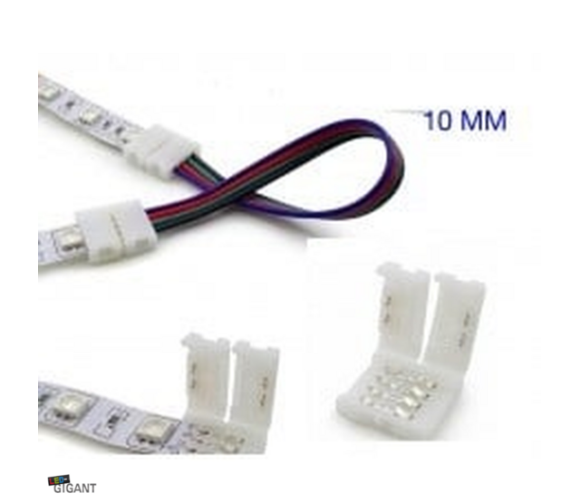 10mm 2-seitiges RGB LED Streifen Verbindungsstück mit Kabel – IP20, für flexible LED Streifen, 10 mm Breite, beidseitig anschließbar, ideal für Innenanwendungen 10mm 2-seitiges RGB LED Streifen Verbindungsstück mit Kabel – IP20, für flexible LED Streifen, 10 mm Breite, beidseitig anschließbar, ideal für Innenanwendungen