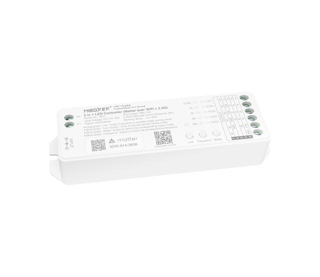 Matter 5-in-1 over wifi LED Controller – Smarte LED-Steuerung für LED-Streifen Matter 5-in-1 over wifi LED Controller – Smarte LED-Steuerung für LED-Streifen