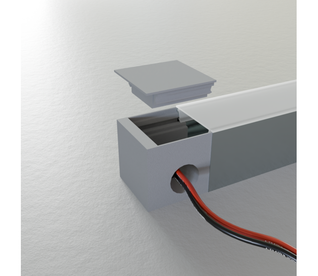 Endkappe Öffnung links Silber für LED Profil XL306Silber Endkappe Öffnung links Silber für LED Profil XL306Silber