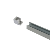 Endkappe hinten mit Öffnung in Silber für LED Profil XL306Silber inklusive 2 Madenschrauben M5 x 4