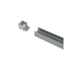 Endkappe hinten mit Öffnung in Silber für LED Profil XL306Silber inklusive 2 Madenschrauben M5 x 4