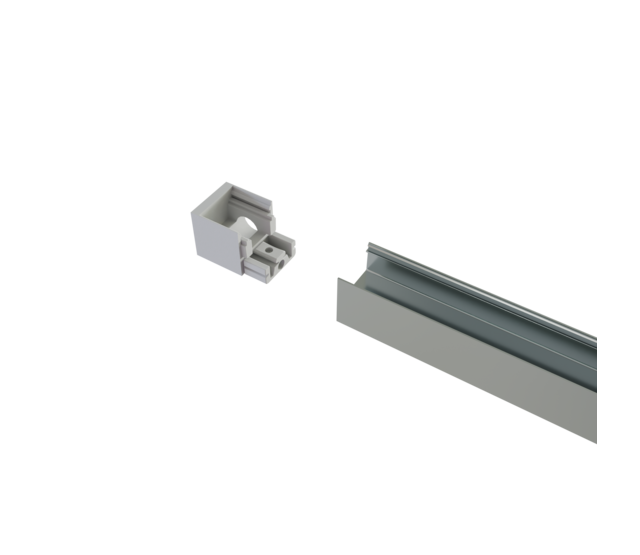 Endkappe hinten mit Öffnung in Silber für LED Profil XL306Silber inklusive 2 Madenschrauben M5 x 4