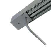 Endkappe hinten mit Öffnung in Silber für LED Profil XL306Silber inklusive 2 Madenschrauben M5 x 4