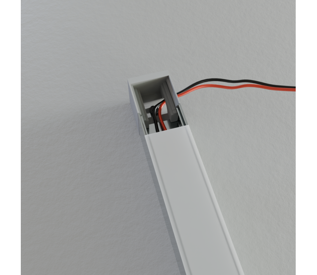Endkappe hinten mit Öffnung in Silber für LED Profil XL306Silber inklusive 2 Madenschrauben M5 x 4