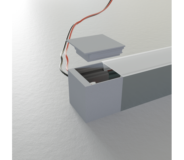 Endkappe Öffnung hinten Silber für LED Profil XL306Silber Endkappe Öffnung hinten Silber für LED Profil XL306Silber