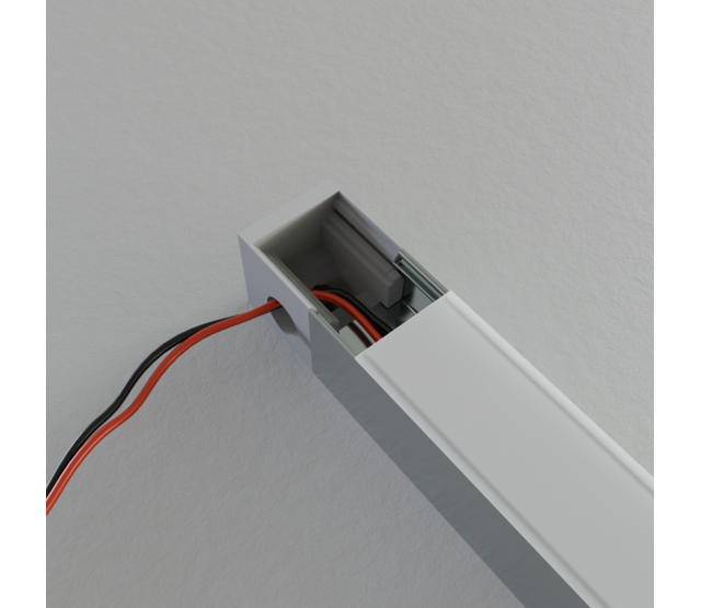 Passgenaue Endkappe mit Öffnung hinten Schwarz inklusive 2 Madenschrauben M5x4 für LED Profil XL306