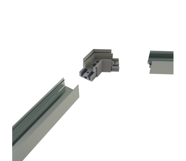 Eckverbinder 120° Silber für LED Profil XL306Silber incl 2 madenschrauben M5 x 4