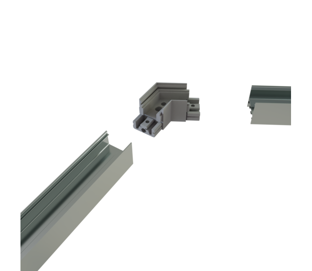 Eckverbinder 120° Weiß für LED Profil XL306 Weiß inkl. 2 Madenschrauben M5 x 4
