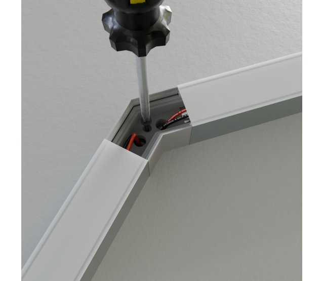 Eckverbinder 135° Weiß für LED Profil XL306 Weiß inklusive 2 Madenschrauben M5 x 4