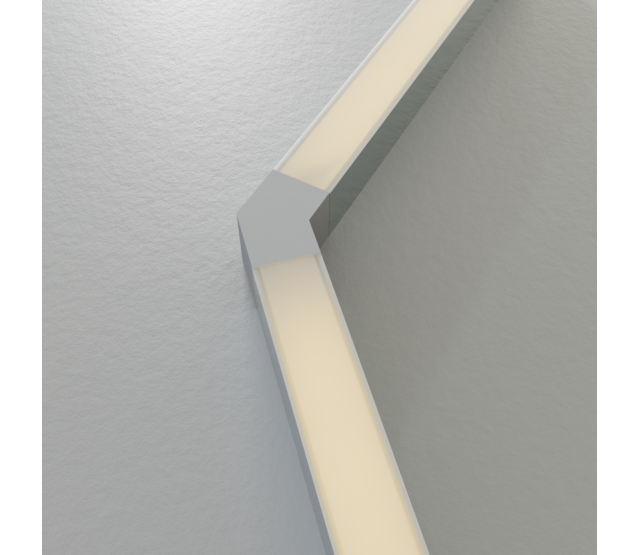 Eckverbinder 135° Weiß für LED Profil XL306 Weiß inklusive 2 Madenschrauben M5 x 4