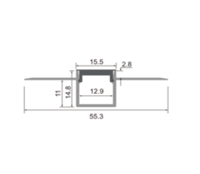 Flexibles horizontales LED-Stucprofil mit Abdeckung, 52,39 mm x 11 mm, STUC360 – LED-Streifen-Einbauprofil für moderne Beleuchtungslösungen, ideal für Decken- und Wandintegration Flexibles horizontales LED-Stucprofil mit Abdeckung, 52,39 mm x 11 mm, STUC360 – LED-Streifen-Einbauprofil für moderne Beleuchtungslösungen, ideal für Decken- und Wandintegration
