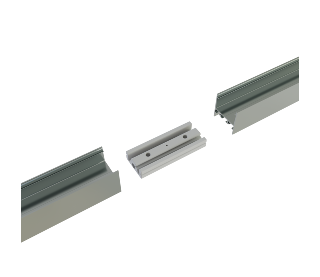 Verbinder 180° Silber für LED Profil XL304Silber incl 2 madenschrauben M5 x 4