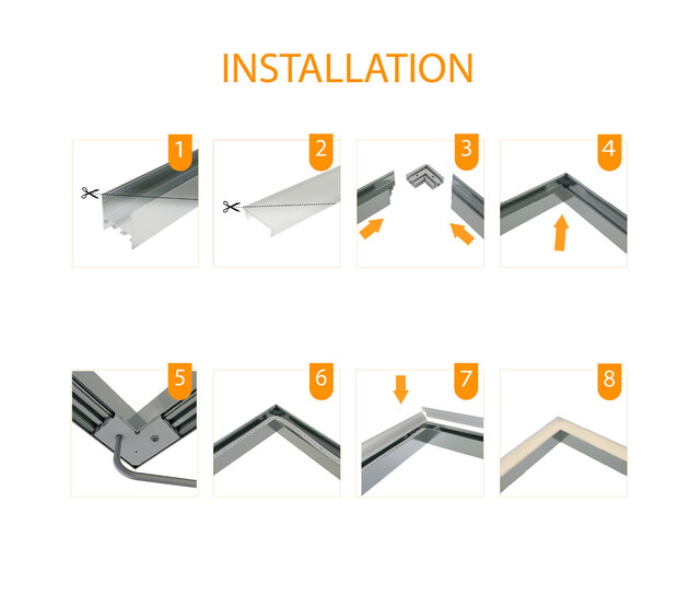 Verbinder 90° Silber für LED Profil XL304 Silber inkl. 2 Madenschrauben M5 x 4