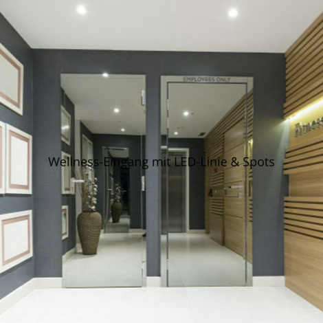 Wellness-Eingang mit LED-Linie & Spots