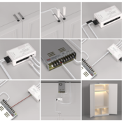 Magnetischer Schrank-Controller SMC002 für LED-Streifen mit 10×30 mm Einbausensor, kabellos, automatische Lichtsteuerung