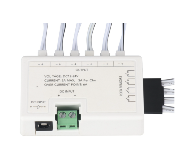 Magnetischer Schrank-Controller SMC002 für LED-Streifen mit 10×30 mm Einbausensor, kabellos, automatische Lichtsteuerung